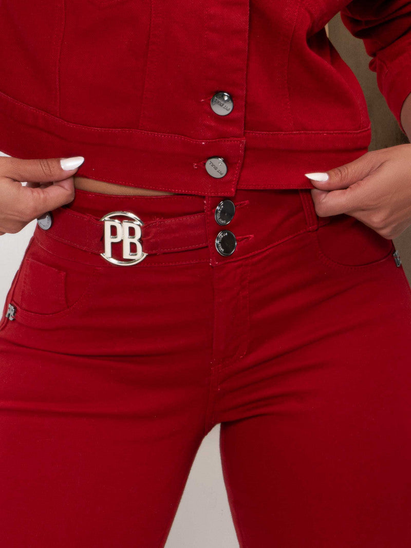 Empina Bumbum Color Red Shaping Pants - 69889