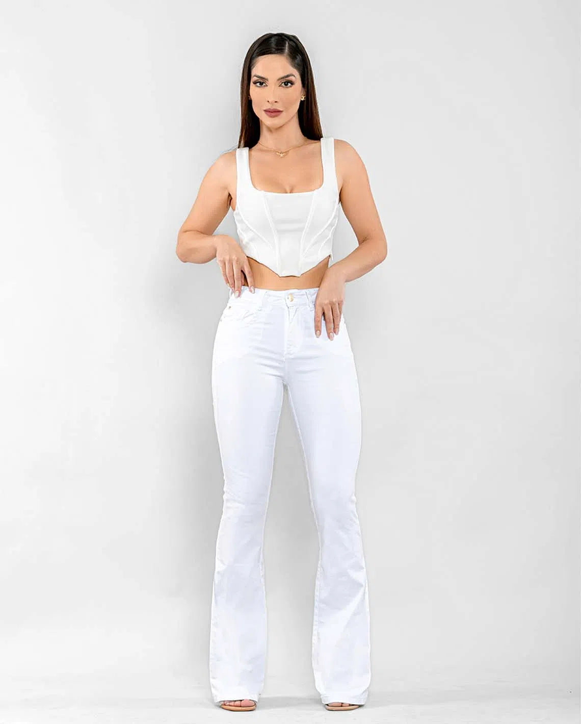 Basic Flare Women's Pants 22610 White