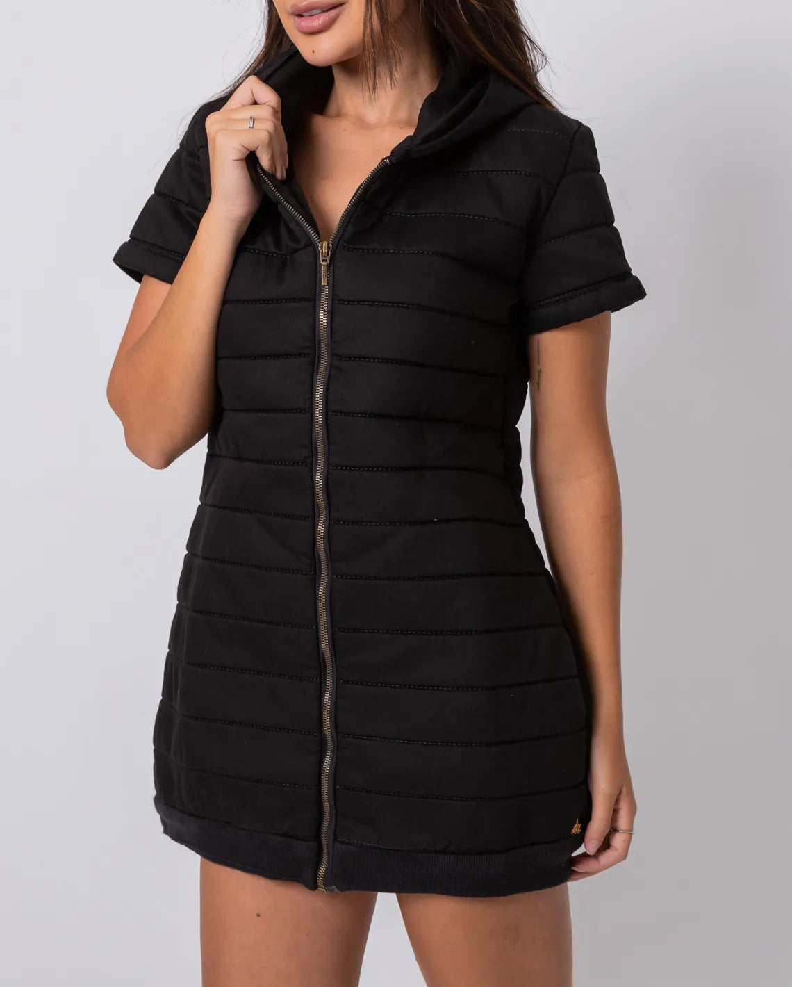 Women's Oversized Short Sleeve Jacket - Black - 14519