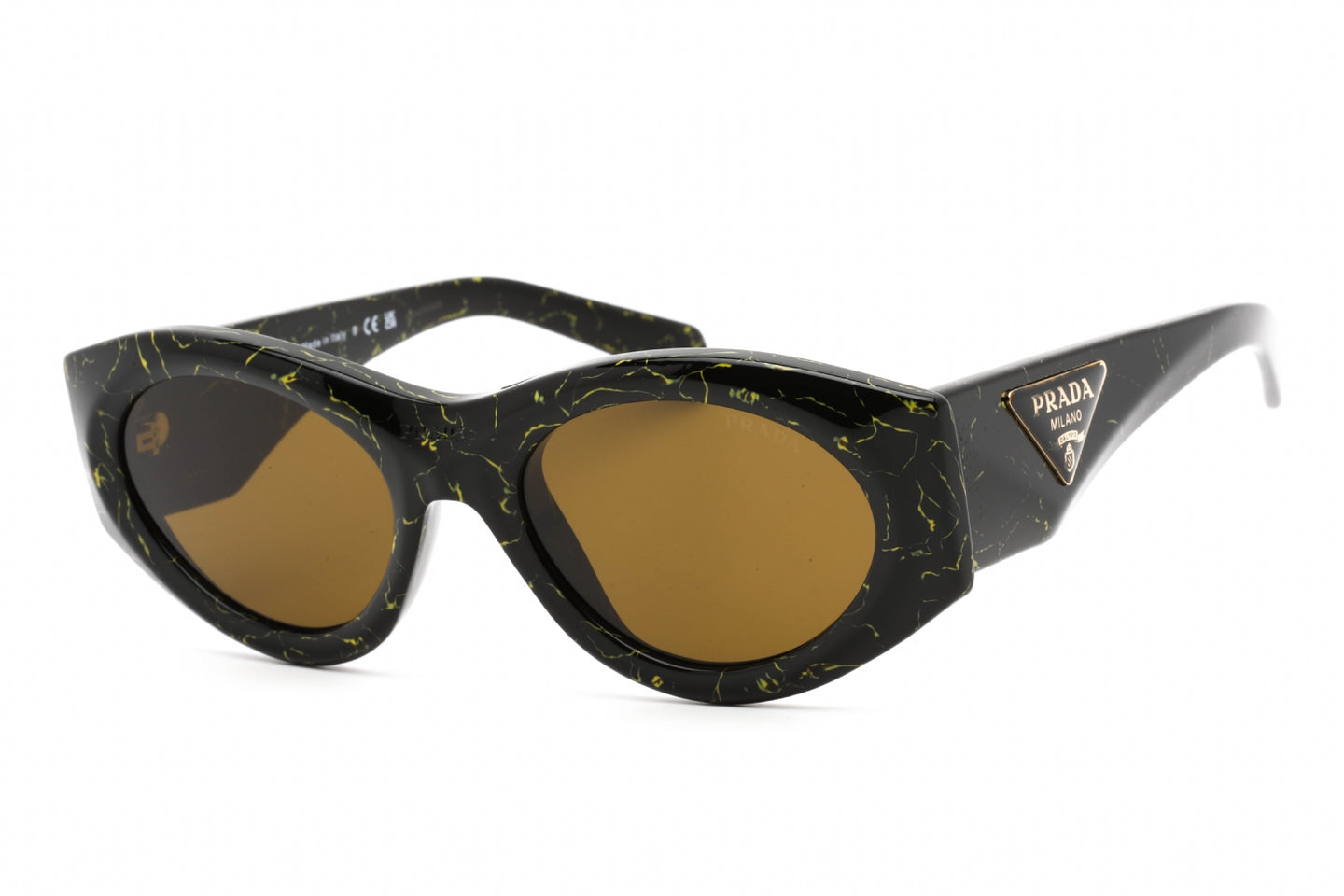 Prada 0PR 20ZS Sunglasses Black Yellow Mable / Dark Brown