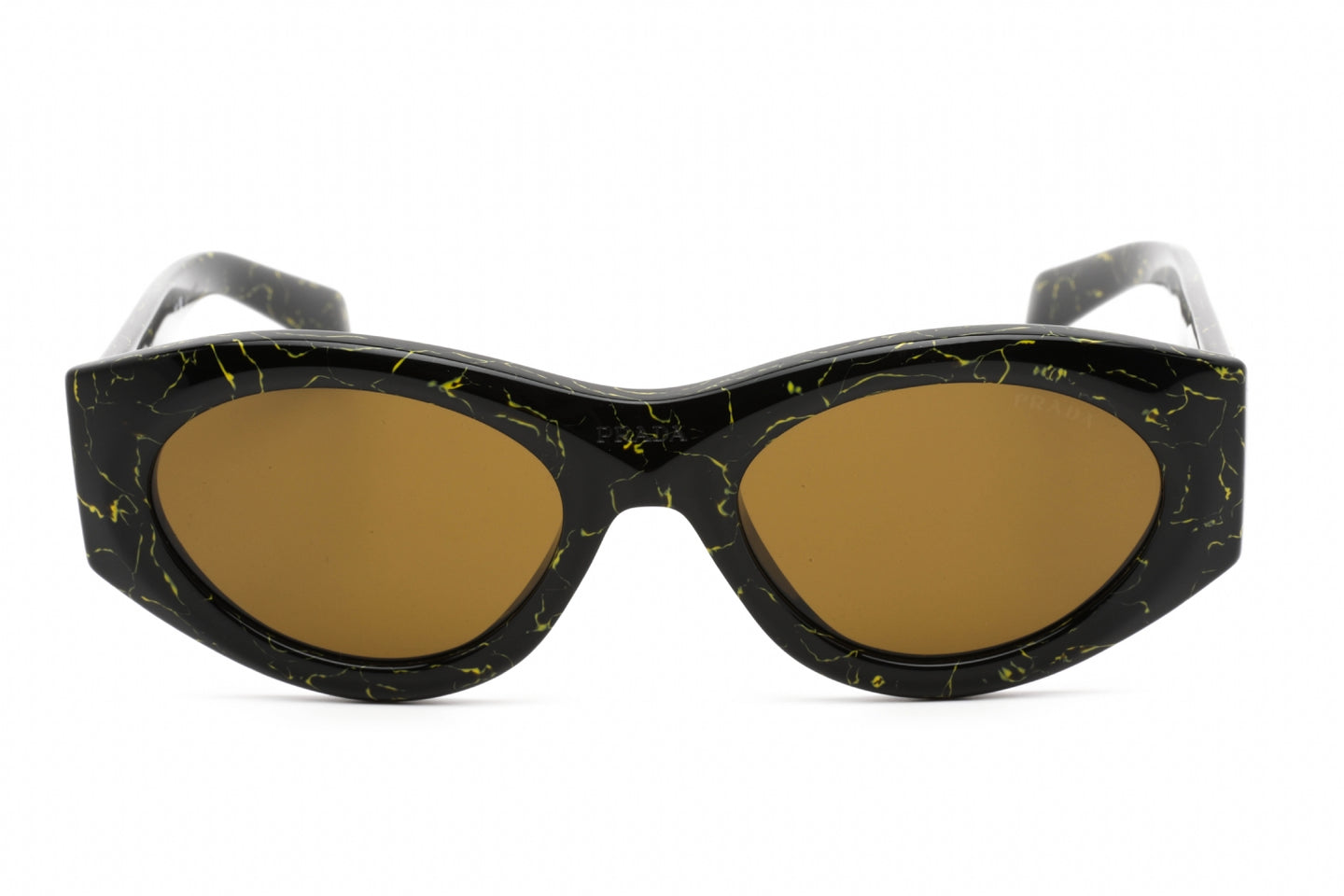 Prada 0PR 20ZS Sunglasses Black Yellow Mable / Dark Brown
