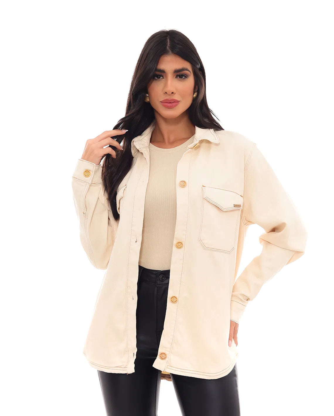 Women's Over Size Shirt Eco Line 22622 Off White