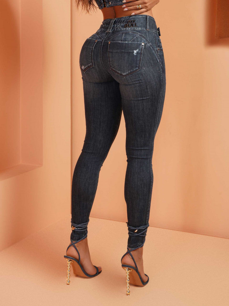 Butt Lifting Wide Waistband Jeans for Women - Pit Bull 70239